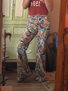 Wrangler Multi-Color Swirl Flare Jeans